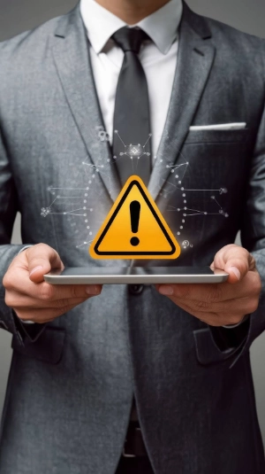 Una persona sostiene una tablet que muestra un gráfico de velas japonesas y un indicador de tendencia alcista en color verde.